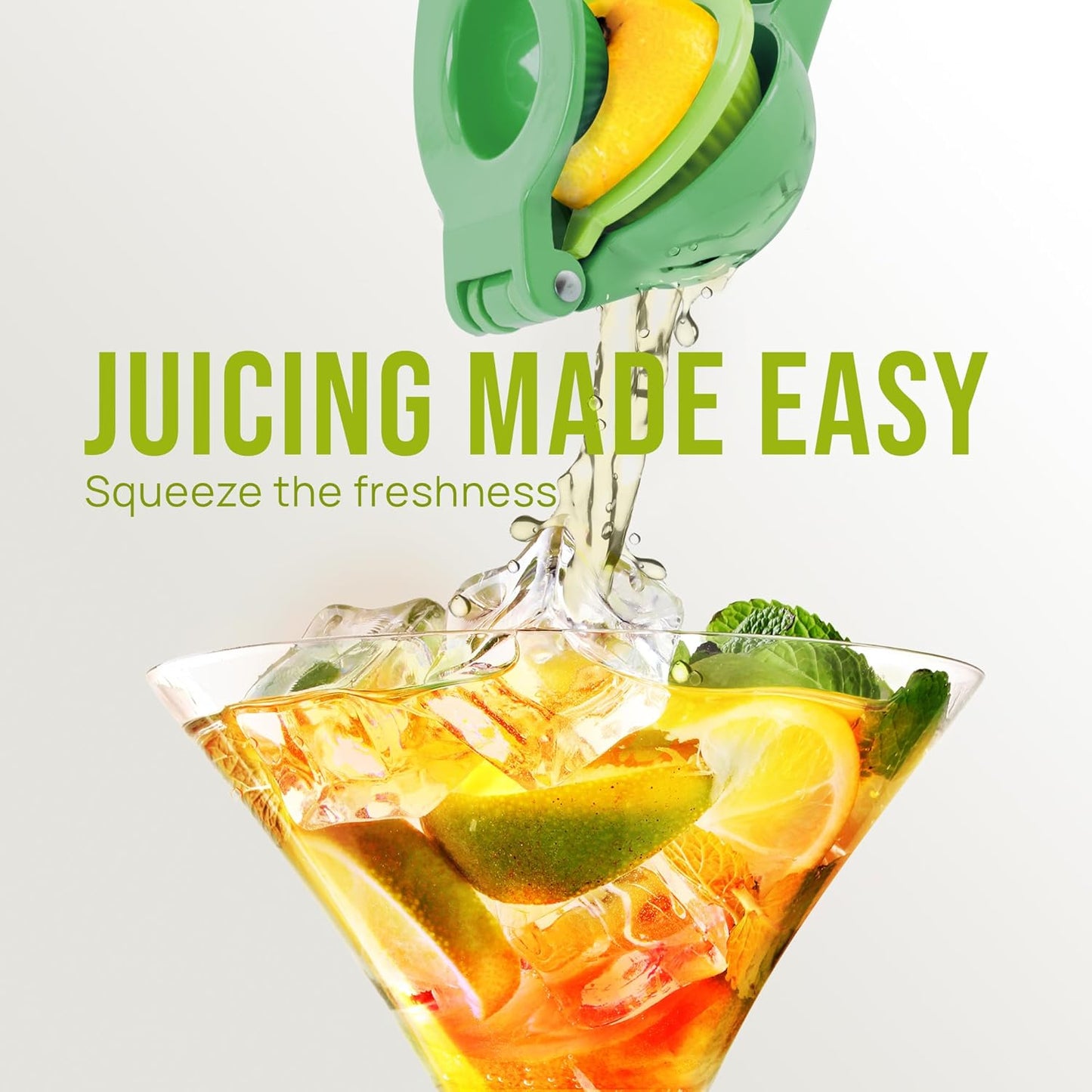 Zulay Kitchen Metal 2-in-1 Lemon Squeezer - Sturdy Max Extraction Hand Juicer Lemon Squeezer Gets Every Last Drop - Easy to Clean Manual Citrus Juicer - Easy-Use Lemon Juicer Squeezer - Yellow/Green