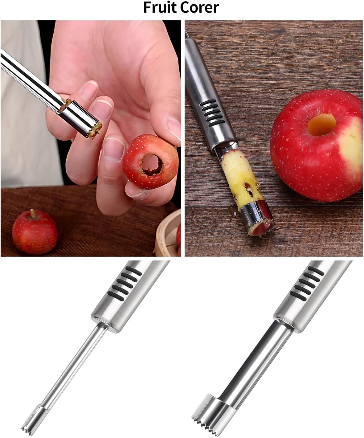 BURLIHOME Stainless Steel Fruit Carving Knife Set, 6 Pack Vegetable Engraving Blades for Kitchen, Melon Baller Scoop,Lemon Zester, Garnish Peeler,Crinkle Knife,V-shape Cutter