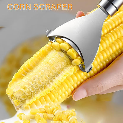 2 Pack Corn Peeler and Stripper Tool Set Ergonomic Stainless Steel Corn on the Cob Stripper Tool Set Gadget Tool for Kitchen Prep, Upgrade Kernel Remover Tool Easy to Use and Clean