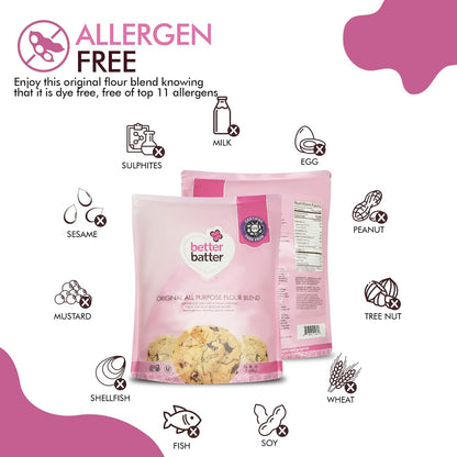 Better Batter Original Blend Multipurpose Gluten Free Flour 2.5lb – Certified GFCO, Vegan, Kosher, Non-GMO – Top 9 Allergen Free, Award Winning Cup-for-Cup Baking Alternative to Regular Wheat Flour