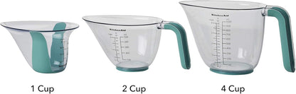 KitchenAid KQ298OSOBA Gourmet Set of 3 Measuring Jugs, Onyx