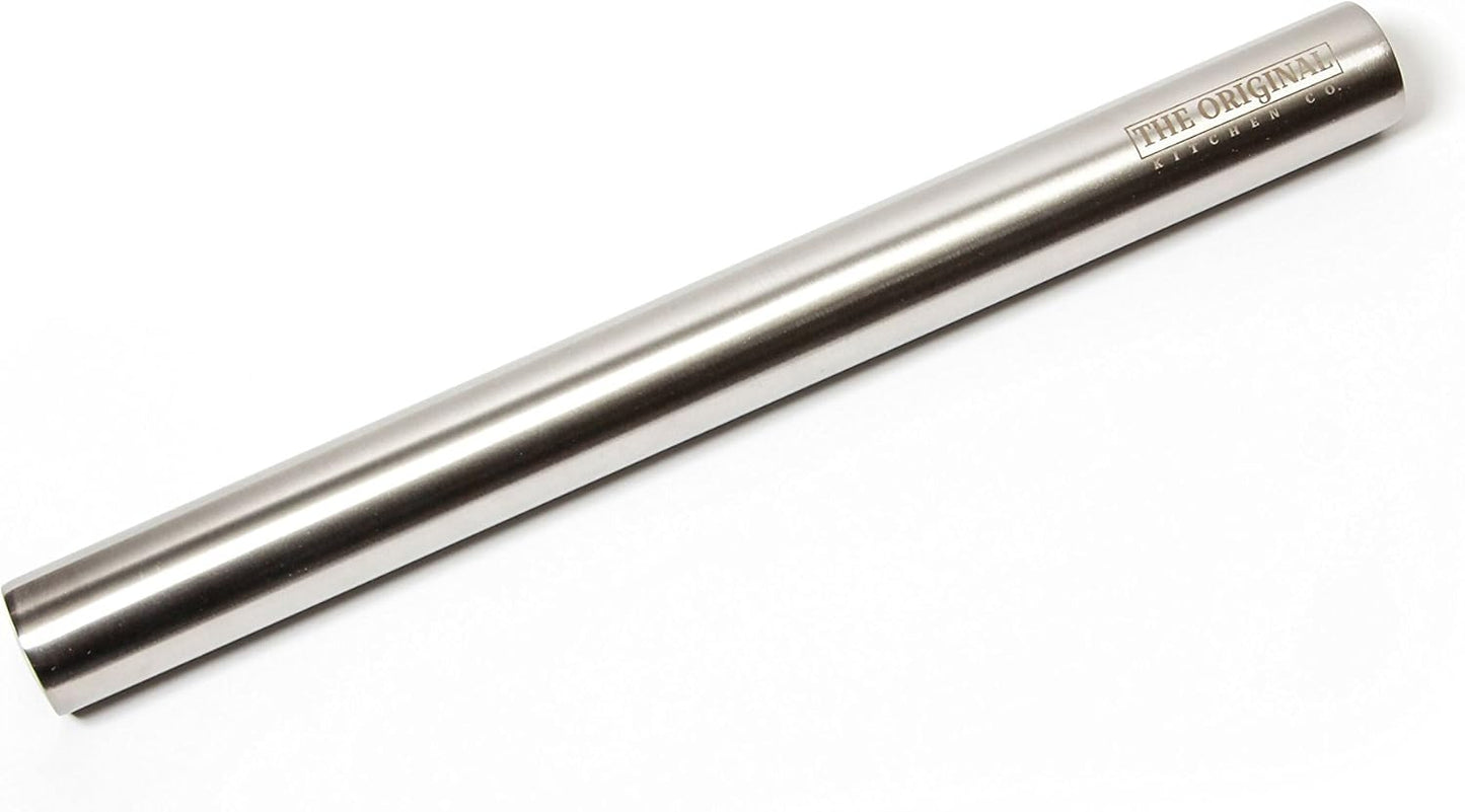 The Original Stainless Steel Rolling Pin Featuring a Non-Stick Surface Perfect for Making Pasta, Cookies, Ravioli and Pizza