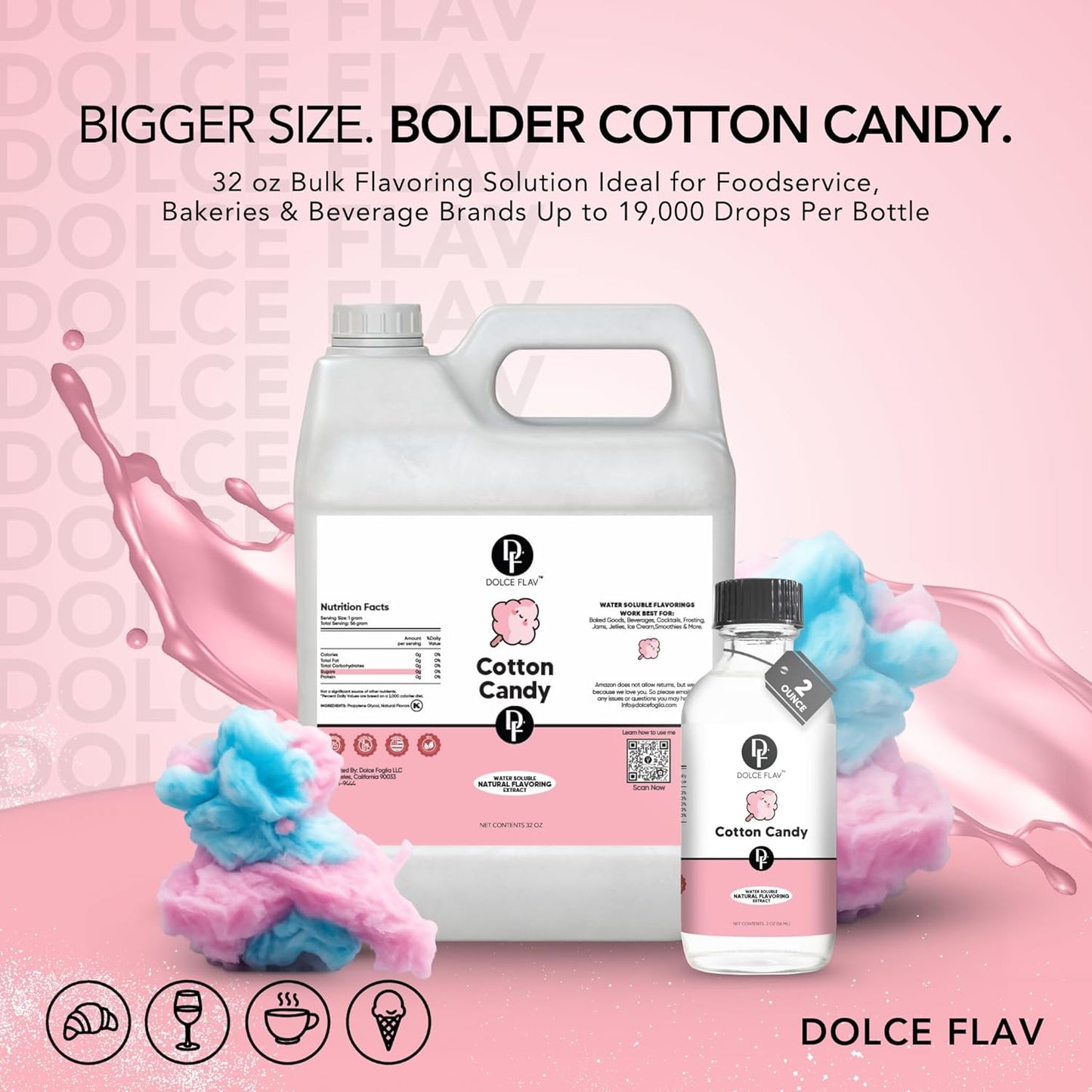 Dolce Flav Cheesecake Extract – 2 Ounce Water-Soluble Kosher, Sugar-Free, Concentrated Creamy Flavor for Desserts, Frostings & Pastries, Includes Measured Dropper