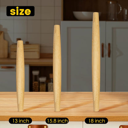 Classic French Rolling Pins Bamboo Wooden Rolling Pin for Baking Pizza Dough Pie Cookie, 13-Inch