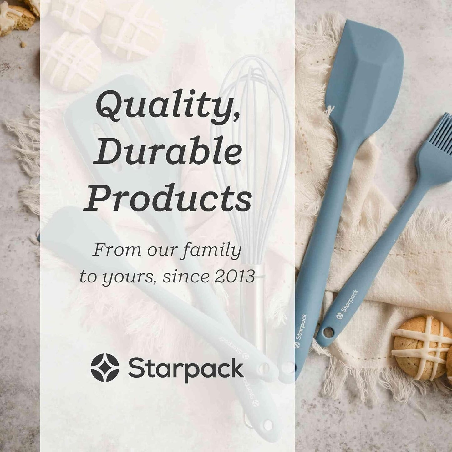Starpack 'Flip & Whip' Premium Silicone Baking Utensils Set (5 Pcs) - 10" Green Cooking Utensils with Large and Small Spatulas, Whisk and Basting Brush - Heat Resistant to 600°F - Baking Tool Set