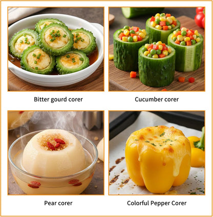JJUNW 3 PCS Stainless Steel Corer Tool, Pepper Seed Corer Remover Multifunctional Fruit And Vegetable Core Remover Kitchen Gadget for Pepper Pineapple Pear Vegetable Cores