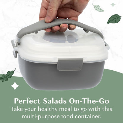 Goodful Stackable Lunch Box Container, Bento Style Food Storage with Removeable Compartments for Sandwich, Snacks, Toppings & Dressing, Leak-Proof and Made without BPA, 56-Ounce, Teal