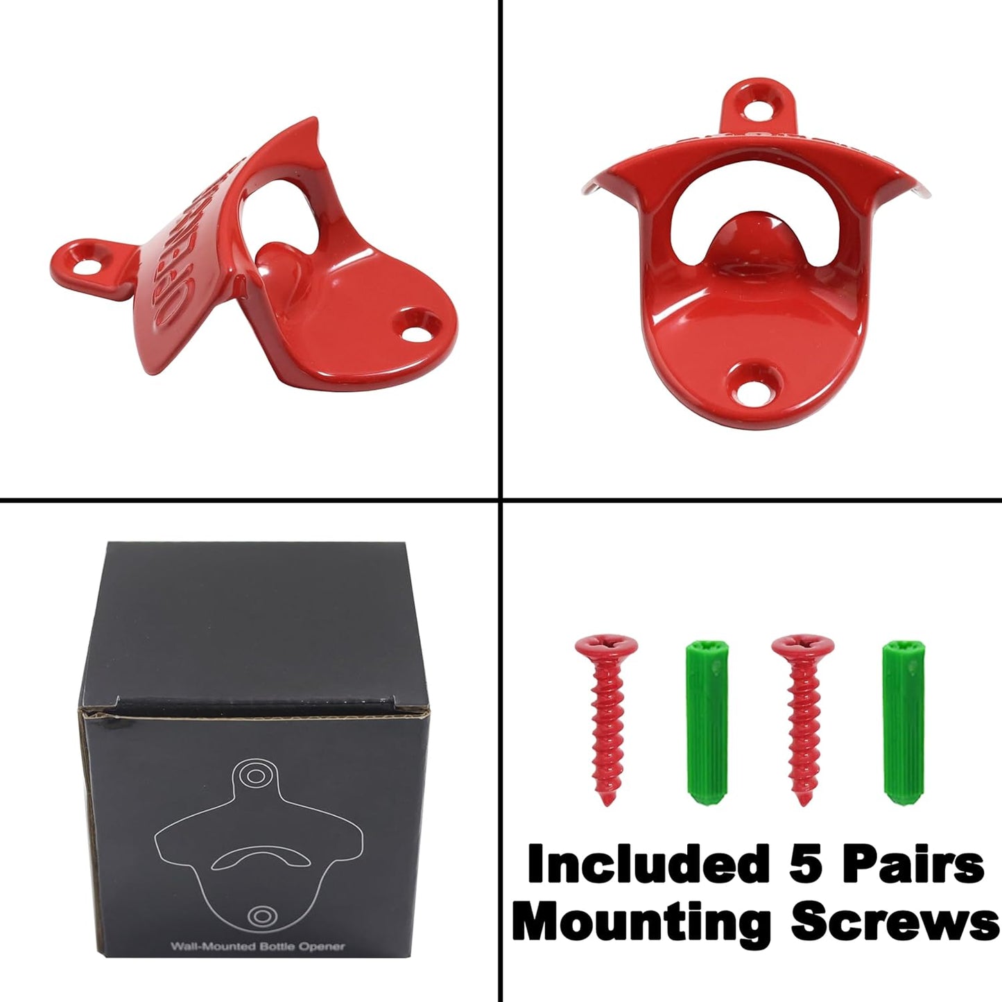 Vintage Copper Bottle Cap Opener Wall Mount, Retro Beer Bottle Opener with Screws for Homes Kitchen (Pack of 2)