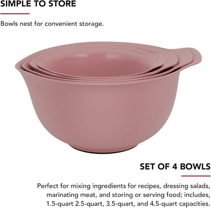 KitchenAid Universal Nesting Plastic Mixing Bowls, Set Of 3, 2.5 quart, 3.5 quart, 4.5 quart, Non Slip Base with Easy Pour Spout to Reduce Mess, Dishwasher Safe, Aqua Sky, White, Gray