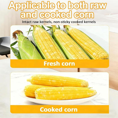 Electric Fresh Corn Stripper, 40W Stainless Steel Corn Cob Thresher, 6.5cm Feed Inlet, Removable Blade, Quick Kernel Removal for Fresh and Cooked Corns, Commercial Use