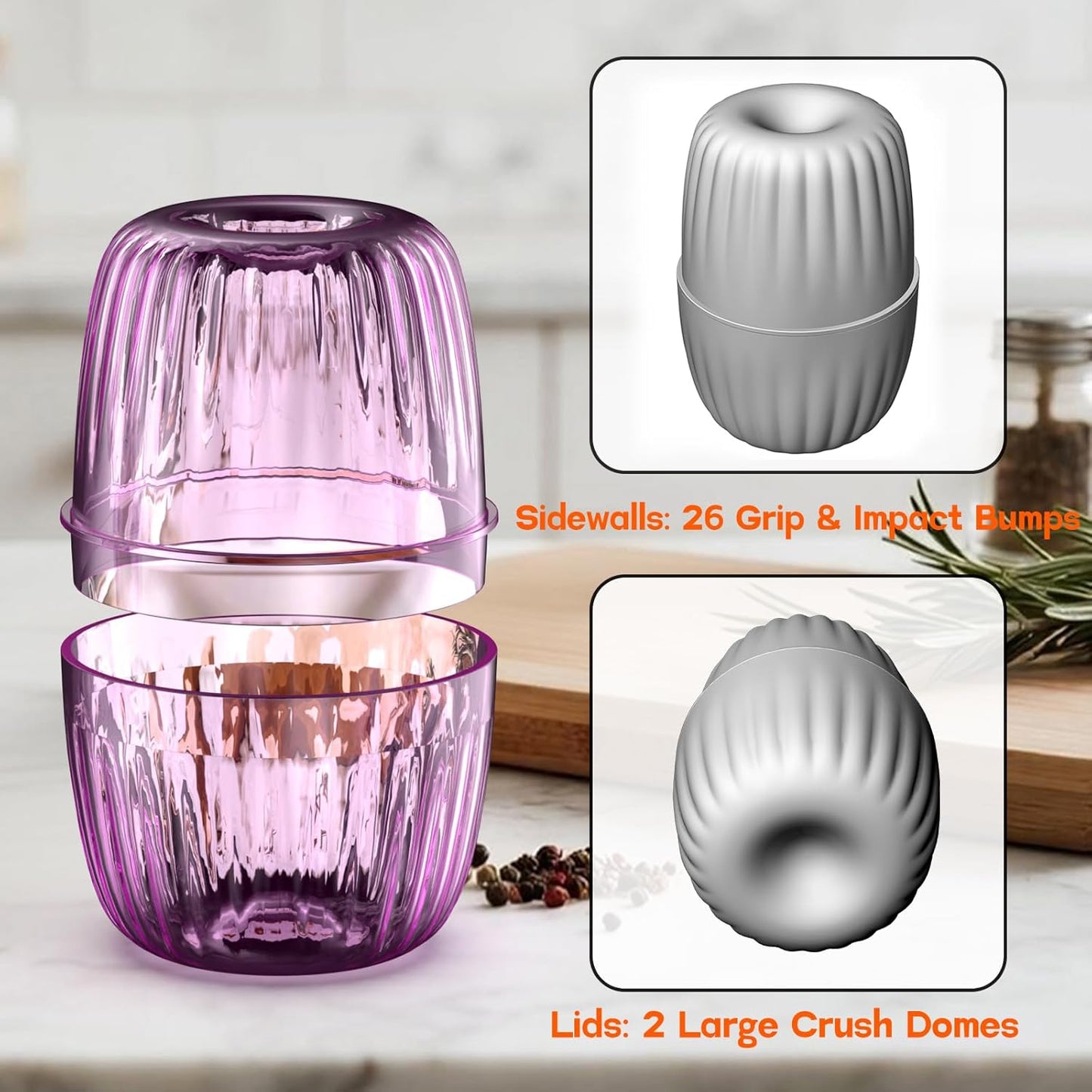 Hard Boiled Egg Peeler Upgraded | Peel 1-2 Eggs in 1 Go | Make Deviled Eggs Easier (Purple)