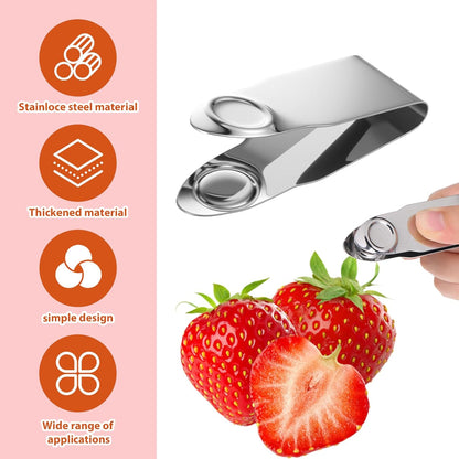 5Pcs Stainless Steel Strawberry Huller Silver Fruit Stem Remover Picker Strawberry Cherry Tomato Fruit Tools Strawberrys Kitchen Accessories Pineapple Tool