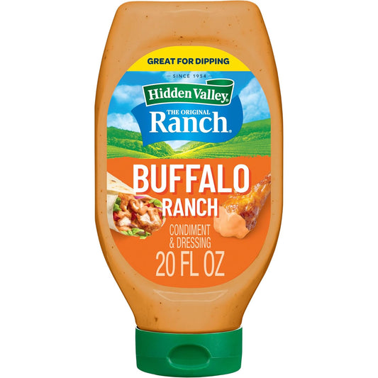 Hidden Valley Buffalo Ranch Condiment and Dressing, Easy Squeeze Bottle, 20 Fluid Ounces (Package May Vary)