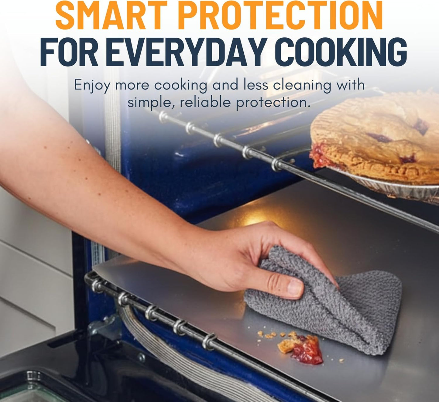 Oven Liners for Bottom of Oven - 2 Pack Large Heavy Duty Mats, 17”x25” Non-Stick Reusable Liner for Electric, Gas, Toaster Ovens, Grills - BPA & PFOA Free Kitchen Accessory to Keep Oven Clean (Black)