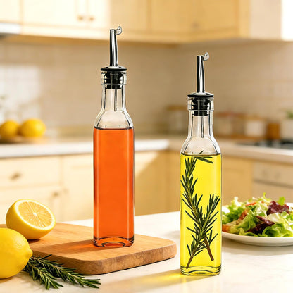 Salzesfalls 8 Pack 17oz Olive Oil Dispenser Bottle,Oil Dispenser for Kitchen, Cooking Oil Dispenser,Vinegar Cruet Bottle with Pourers
