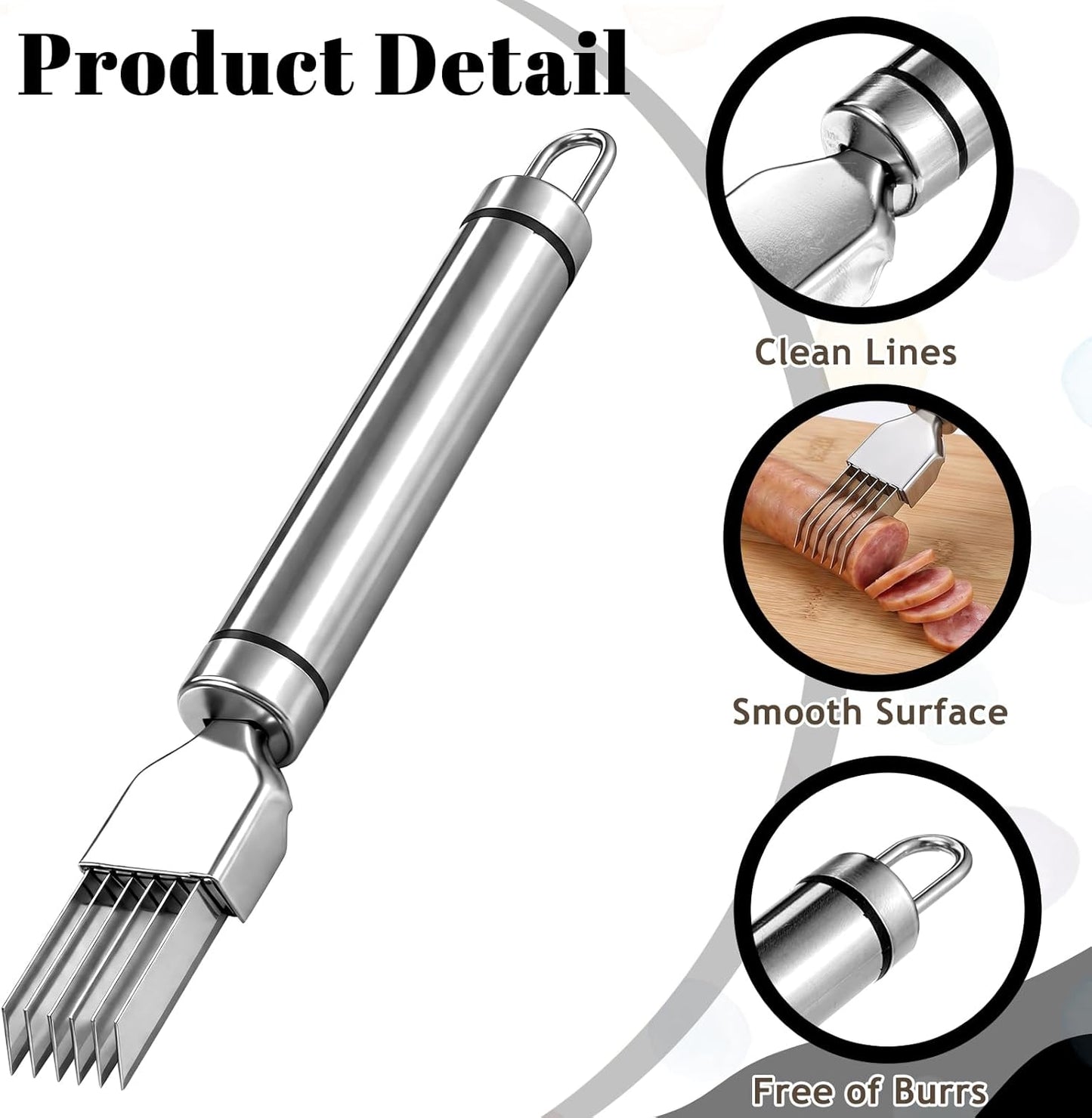 Green Onion Slicer, Multi-Blade Kitchen Scallion Cutters, Stainless Steel Shred Knife for Vegetable Garlic, Professional Kitchen Chopper Tool-Silver