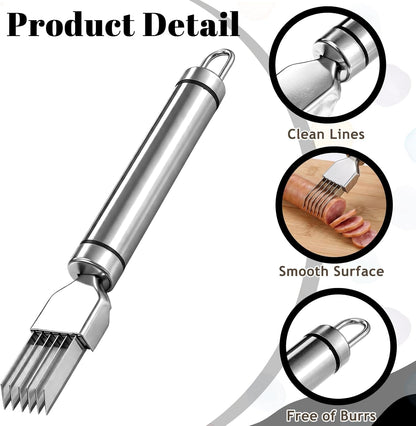 Green Onion Slicer, Multi-Blade Kitchen Scallion Cutters, Stainless Steel Shred Knife for Vegetable Garlic, Professional Kitchen Chopper Tool-Silver