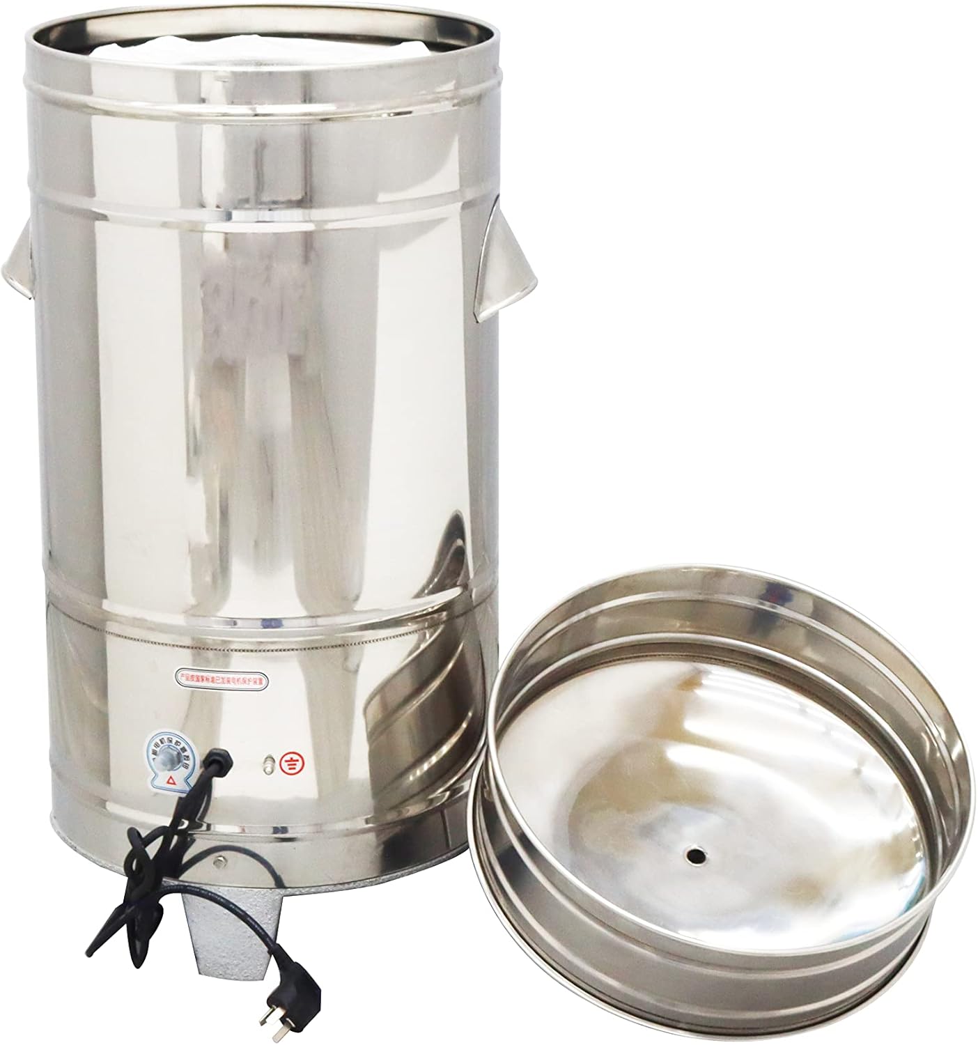 INTBUYING Commercial 5.5 Gallon Lettuce Salad Electric Spinner Dryer Washer Stainless Steel Vegetable Water Dehydrator Salad Dryer Vegetable Fruit Salad Spinner Dryer 220V