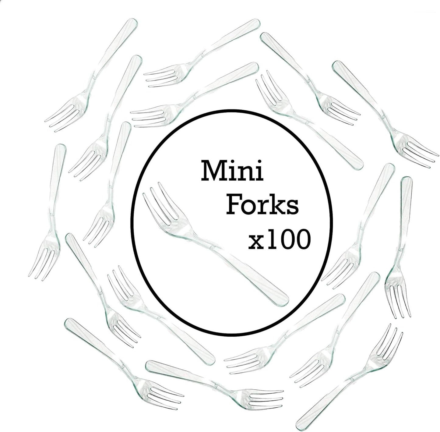Loreso Plastic 50CT Mini Clear Dessert Spoons For Miniature Dessert Cups, Tasting Party, Sampling, Ice Cream, Small Catering Supplies - Reusable BPA Free Pack of 50
