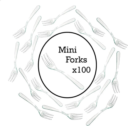 Loreso Plastic 50CT Mini Clear Dessert Spoons For Miniature Dessert Cups, Tasting Party, Sampling, Ice Cream, Small Catering Supplies - Reusable BPA Free Pack of 50