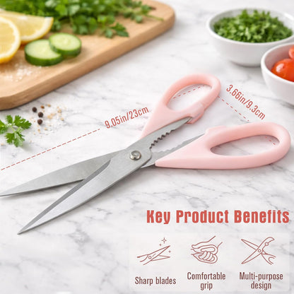 2-Pack Pink Kitchen Scissors, Heavy-Duty All-Purpose Meat Shears, Stainless Steel, Dishwasher Safe