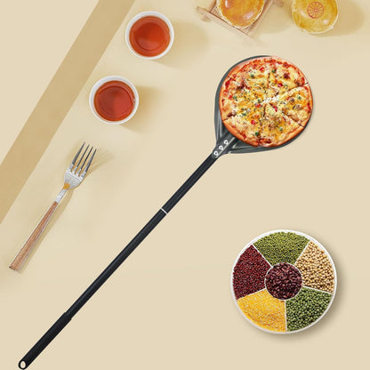 Perforated Pizza Peels 6 INCH pizza spatula paddle Long Handle Metal Pizza Spatula for Indoor and Outdoor (6 Inch)