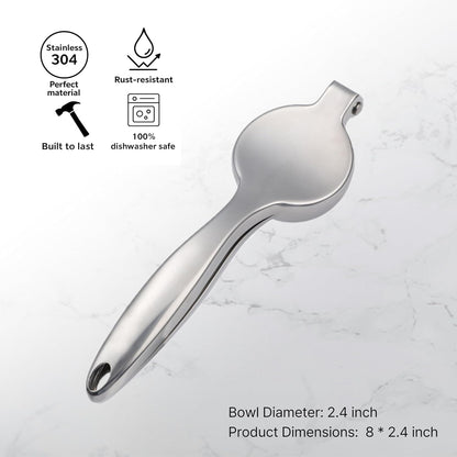 Lemon Squeezer – 304 Stainless Steel Citrus Juicer, Heavy Duty Manual Hand Press for Lime & Lemon, Perfect for Kitchen & Bar, Dishwasher Safe