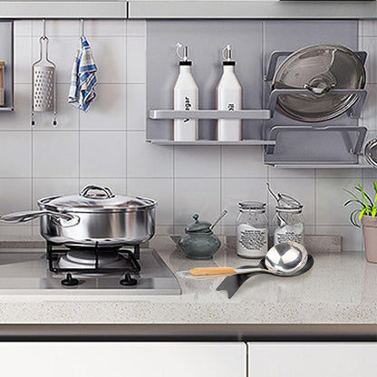 VanlonPro Stainless Steel Spoon Rest, Spatula Ladle Holder, Stainless Steel Utensil Spoon Rest Holder, Brushed Finish, Dishwasher Safe 9.8 x 3.7 Inch (Silver 1PC)