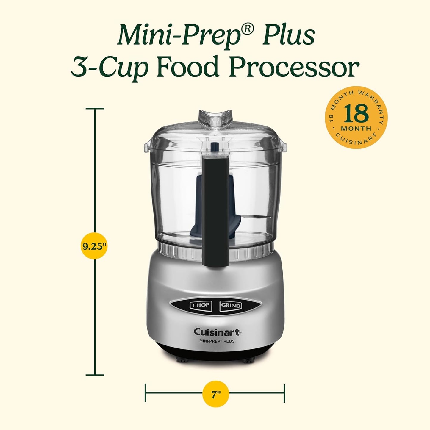 Cuisinart Mini Prep Plus Food Processor, 4 Cup, Brushed Stainless (Shiny)