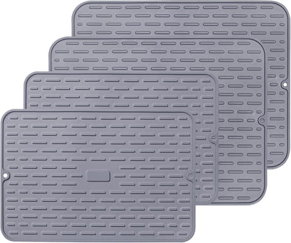 To encounter Silicone Dish Drying Mat - Extral Large 24" x 18" - Set of 2 Flexible Rubber Drying Mat, Heat Resistant Silicone Trivet, Countertop Mat, Dish Draining Mat, Sink Mat