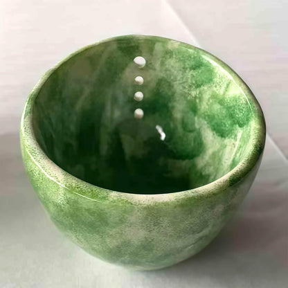 Pottery Herb Stripper Bowl, Handmade Pottery Herb Stripper Ceramic Herb Stripper Quick Stem Removal Ceramic Bowl 2025 New Ceramic Kitchen Herb Stripping Tool