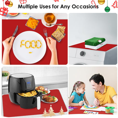Standard Silicone Mat,Black Baking Mat-Food Grade Kids Dinner Table Placemat Non Slip Counter Mat with Raised Edges Heat Resistant Mat for Air Fryer Nonstick Pastry Dough Mat(1 Pack 23.6'' x 15.7'')