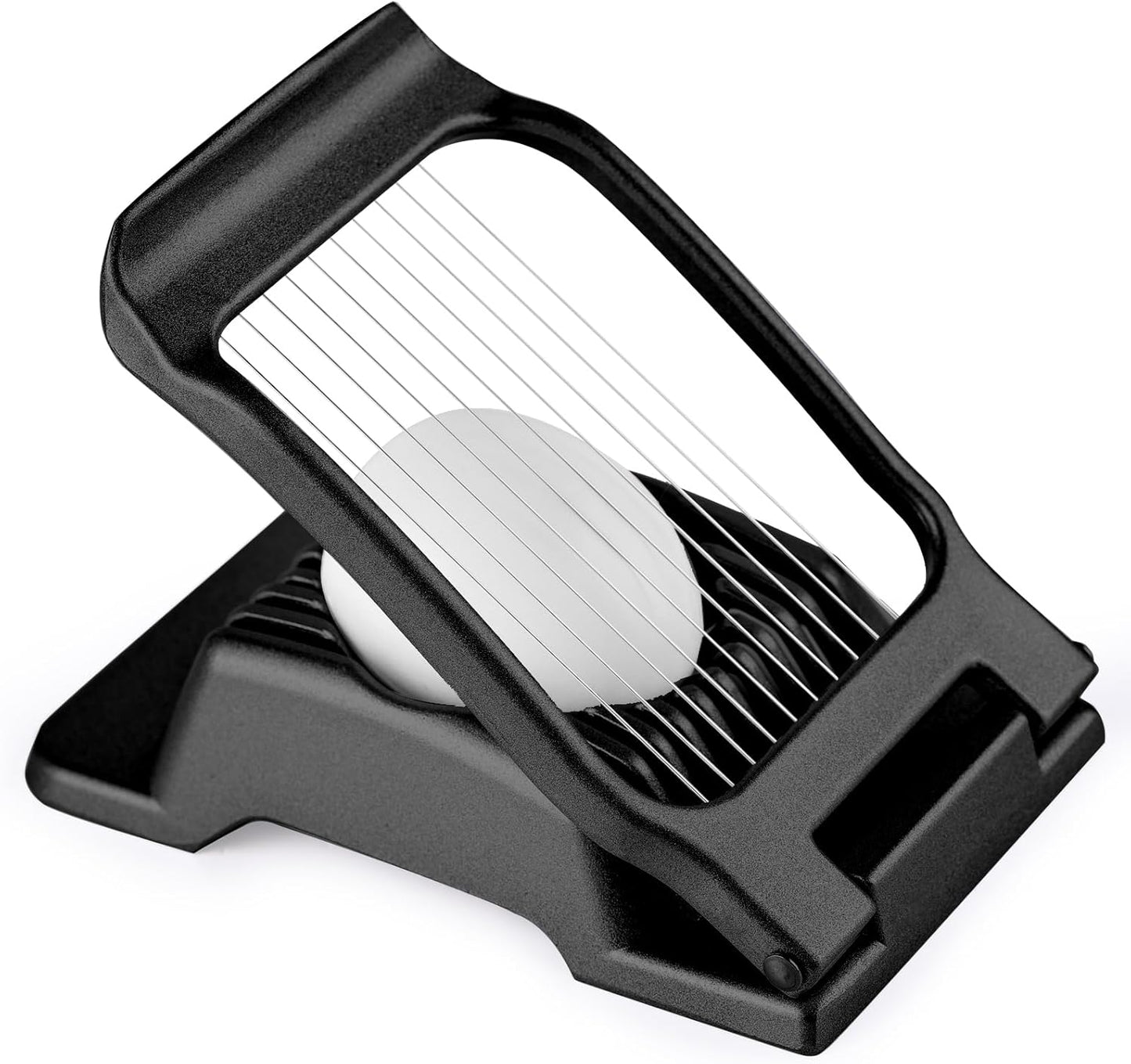 Egg Slicer for Hard Boiled Eggs, Stainless Steel Wire, Multipurpose Heavy Duty Aluminium Egg Cutter for Egg, Salads, Sandwiches, Strawberries, Mushrooms, Soft Cheese, Red