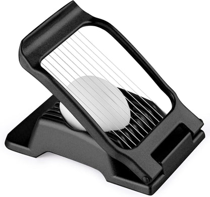Egg Slicer for Hard Boiled Eggs, Stainless Steel Wire, Multipurpose Heavy Duty Aluminium Egg Cutter for Egg, Salads, Sandwiches, Strawberries, Mushrooms, Soft Cheese, Red