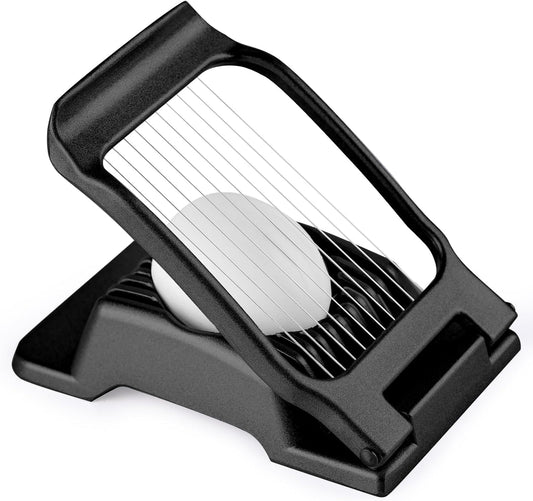 Egg Slicer for Hard Boiled Eggs, Stainless Steel Wire, Multipurpose Heavy Duty Aluminium Egg Cutter for Egg, Salads, Sandwiches, Strawberries, Mushrooms, Soft Cheese, Red