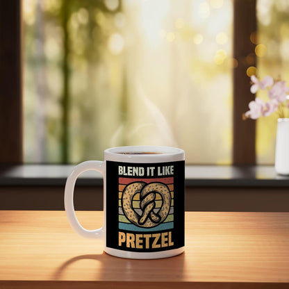Pretzels Lover Design Pastry Blend It Like Pretzel Ceramic Mug, White