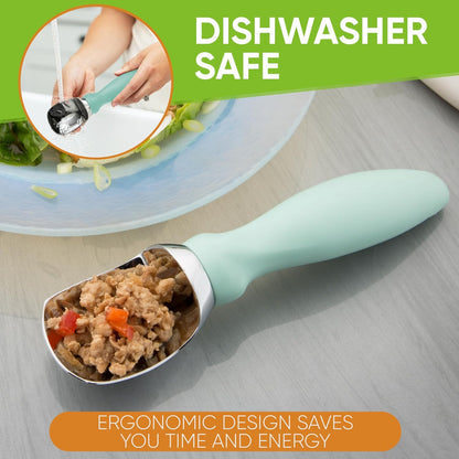 Spring Chef Heavy Duty Ice Cream Scoop with Comfortable Handle - Professional Ice Cream Scooper for Gelato, Sorbet, Cookie Dough, Melon, Frozen Yogurt - Dishwasher Safe Metal Kitchen Tool - Black