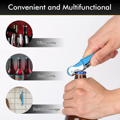 Kit-Home Professional Waiter Corkscrew Wine Openers Set (4 PCS),Upgraded with Heavy Duty Stainless Steel Hinges Wine Key for Restaurant Waiters, Sommelier, Bartenders