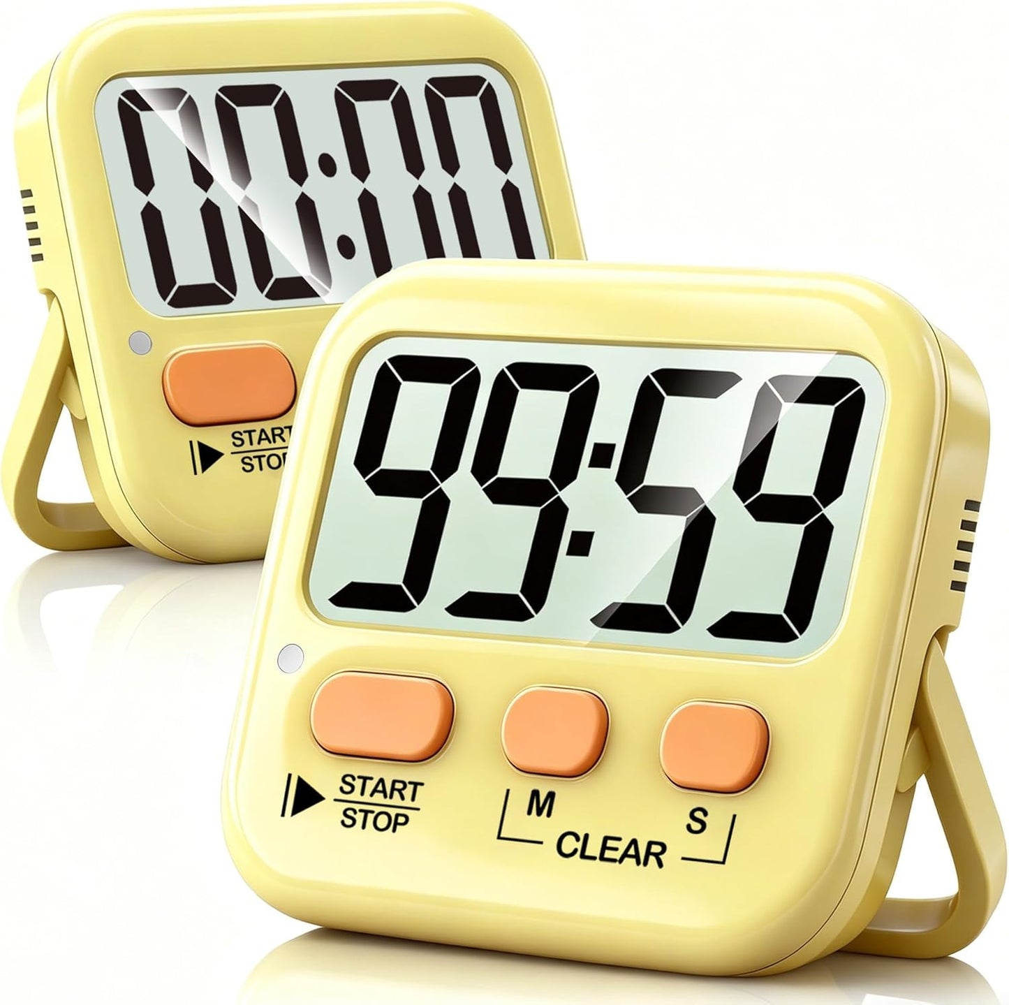 Antonki 2 Pack Digital Timer for Kids, Magnetic Countdown Kitchen Timers for Cooking, Egg, Classroom, Teacher, Exercise, Study, Oven - Battery Included