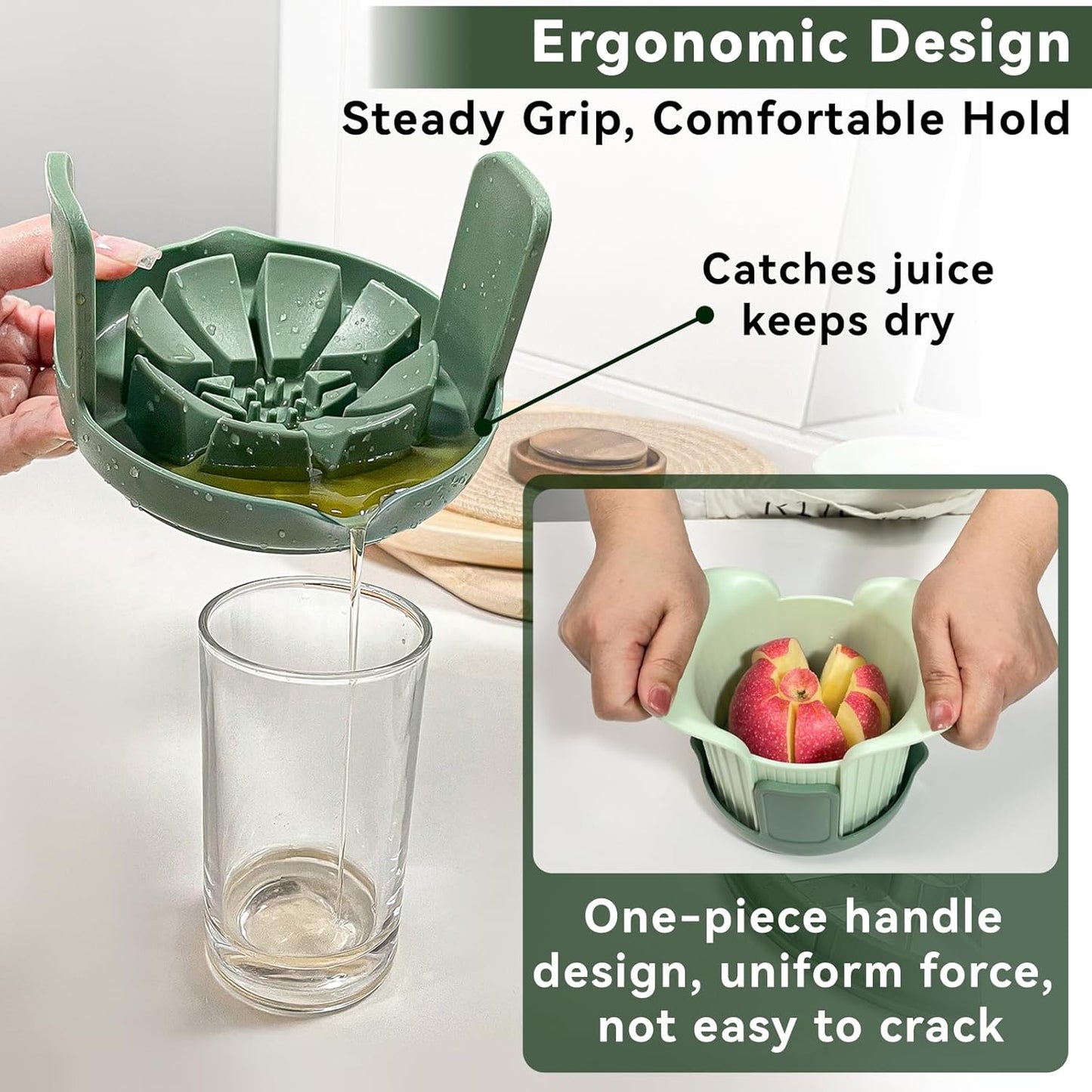 Apple Slicer and Corer, Upgraded Heavy Duty Apple Cutter Slicer with Stand, Cut Apples All The Way Through, Stainless Steel Blade Apple Cutter 8 Slices with Comfort Handle, Up to 3.5 IN Apples