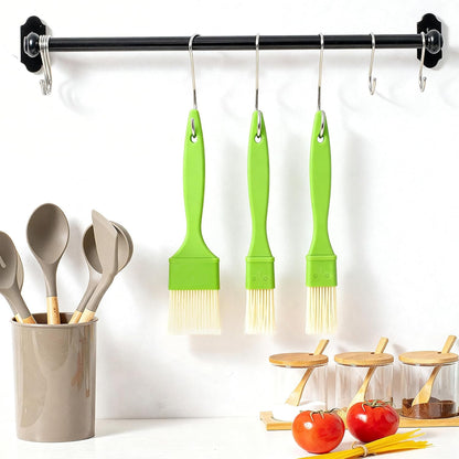 3 Pcs Pastry Brush Set, 1/1/2 inch Bristle Basting Brushes for Cooking, Heat Resistant, Kitchen Brush for Oil, BBQ Grill, Butter Sauce, Baking, with Hang Hole Design Green