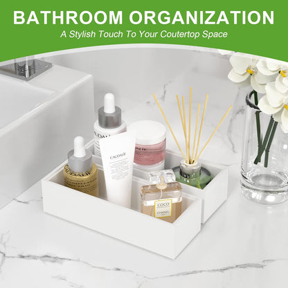 Lixple Bamboo Drawer Organizer, Narrow Stackable Cutlery Tray for Kitchen, 2 Pcs Silverware & Utensil Box, 12" x 3" x 2" (Outer), 11.3" x 2.3" x 1.77" (Inner)