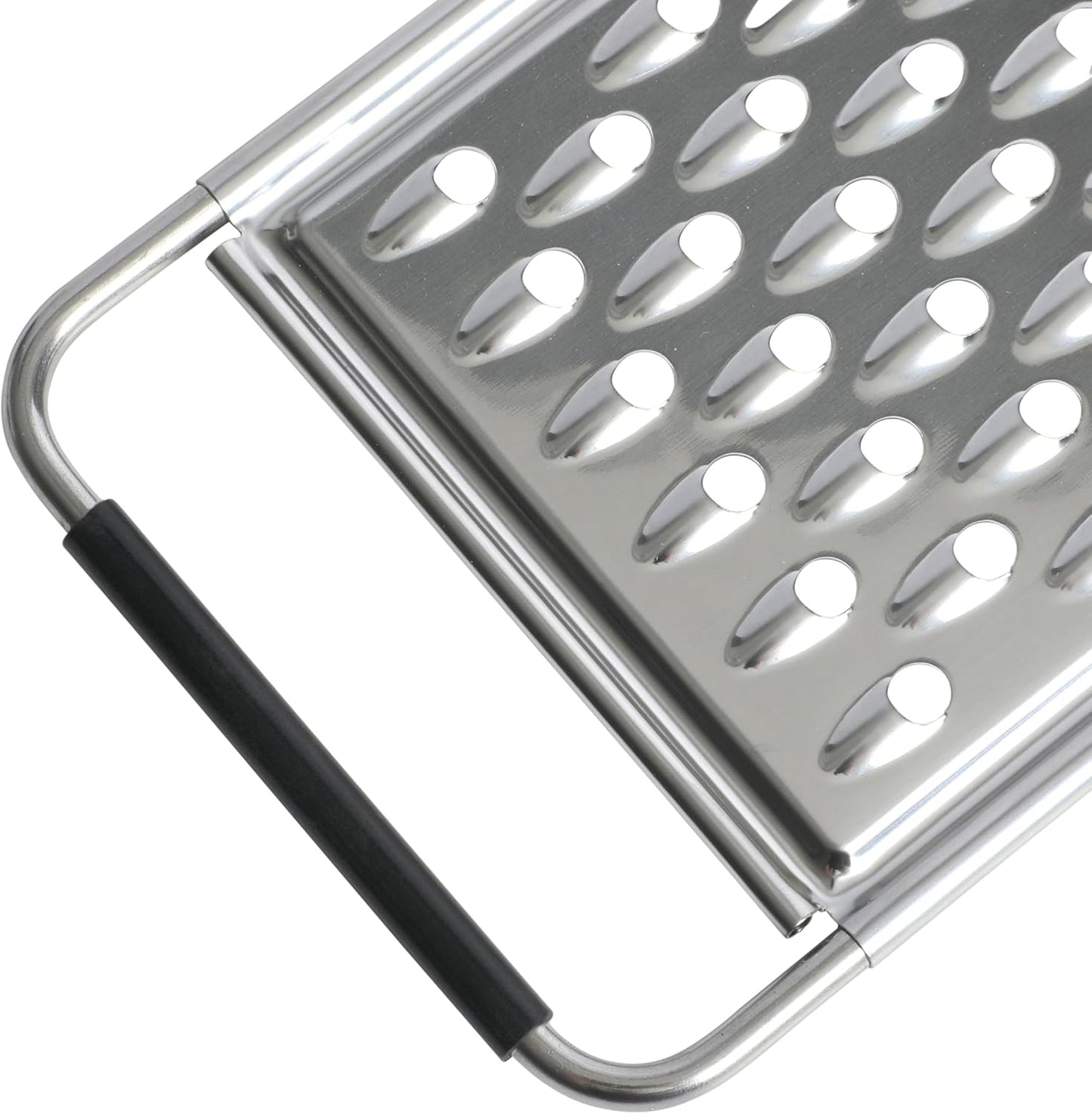 Oster Helmsdale Flat Cheese Grater With Anti-Slip Handle, Stainless Steel Zester/Multi-Functional Tool for Kitchen Preperation, Black