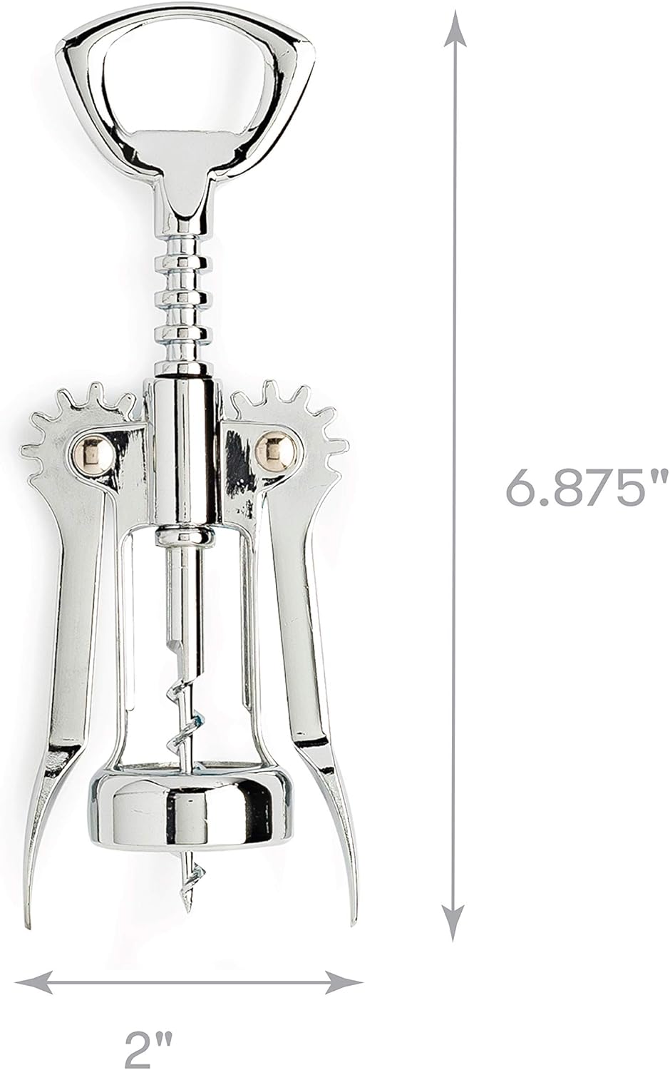 Cooking Light Premium Stainless Steel Wine, Professional and Portable Bottle Opener, All-in-One Winged Corkscrew, Black, Model:Wing Wine Opener