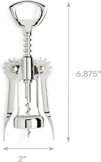 Cooking Light Premium Stainless Steel Wine, Professional and Portable Bottle Opener, All-in-One Winged Corkscrew, Black, Model:Wing Wine Opener