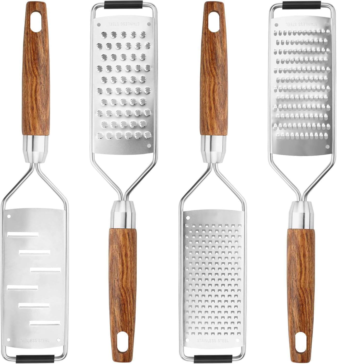Professional Cheese Grater Stainless Steel,Multi-Purpose Grater With Wood Handle for Cheese, Ginger, Lemon, Garlic, Nutmeg,Fruits,Chocolate & Spices-Wideboard (Grinding)