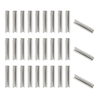 PATIKIL Slotted Spring Pin, 50 Pcs 1/8" x 3/4" (3.2mm x 20mm) 304 Stainless Steel Split Roll Pins Spring Dowel for Home Improvement Automotive Machine Repair, Silver - Colors A