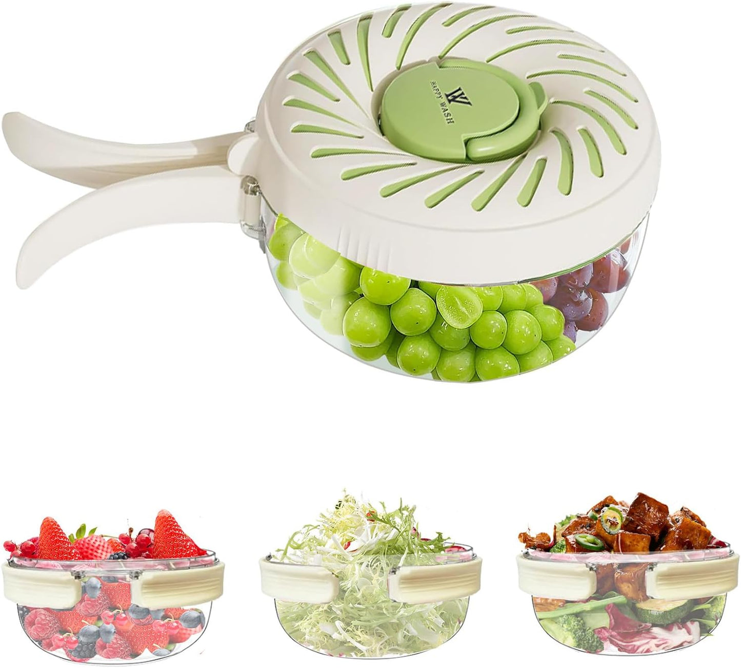 2 Pcs Multi Purpose Drain Basket with Lid, Collapsible Handle 2 in 1 Draining and Preservation Basket, Fruit Washing Bowl with Strainer, Colander for Suitable for Wash Berry, Vegetables