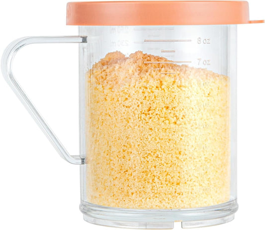 Restaurantware Spice Shaker 1 Count Plastic Shaker, Durable Seasoning Dredge with Yellow Coarse Lid, Clear Shaker for Commercial Kitchens, Pizzerias, and Bakeries