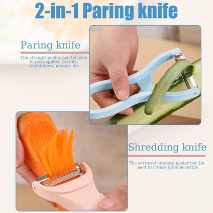 Vegetable Peeler with Straight and Julienne Peeler, Potato Peelers for Kitchen, Y Peeler Stainless Steel Blade for Carrot Fruit Apple Cucumber Veggie, 8Pcs in 4 Set